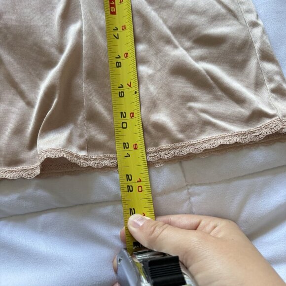 Vintage 90s Y2K Cami Camisole Womens Size Small Tan Beige Boudoir Sexy Nylon - Picture 3 of 5